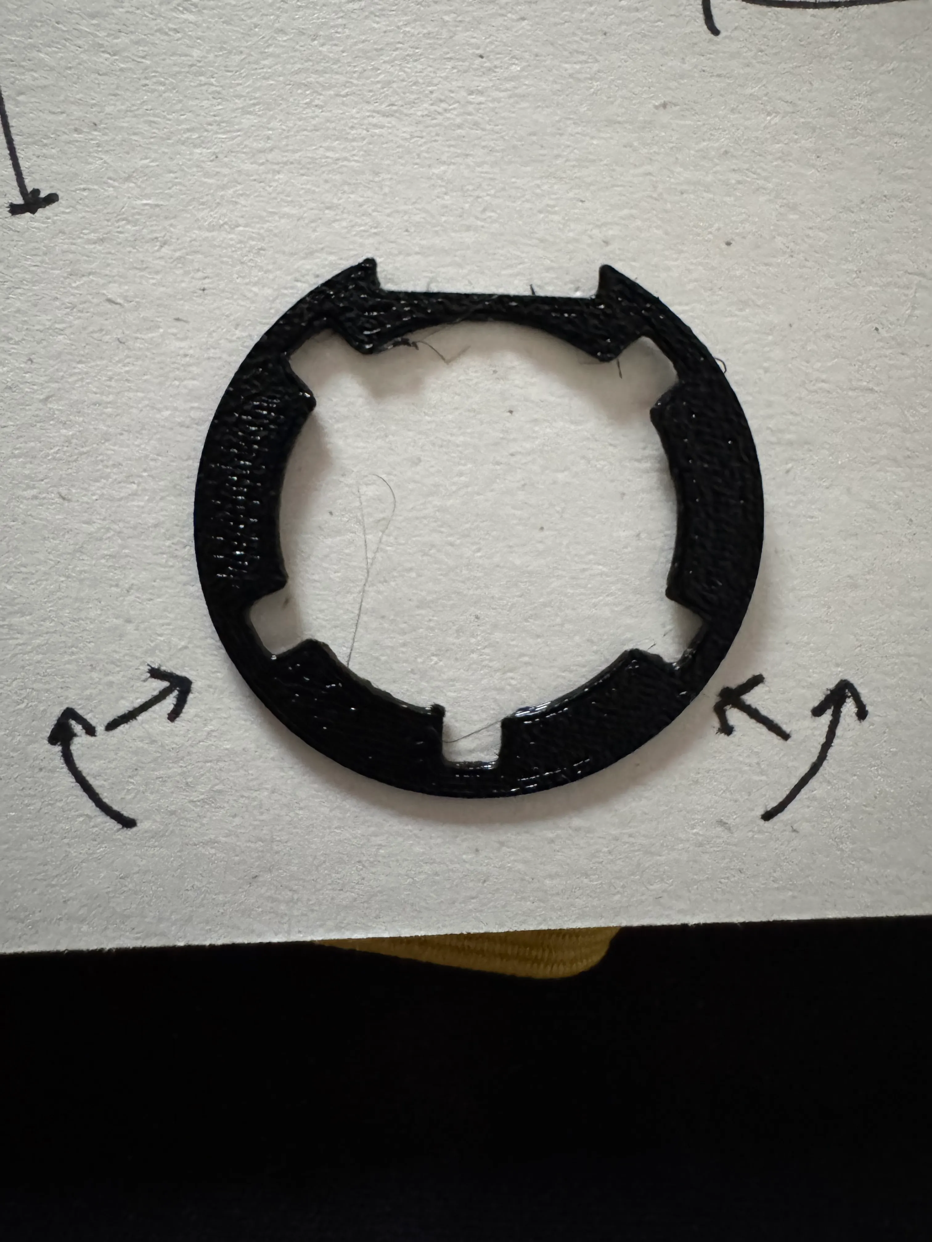 3D-printed test gauge used to refine the five-fin roller blind adapter profile